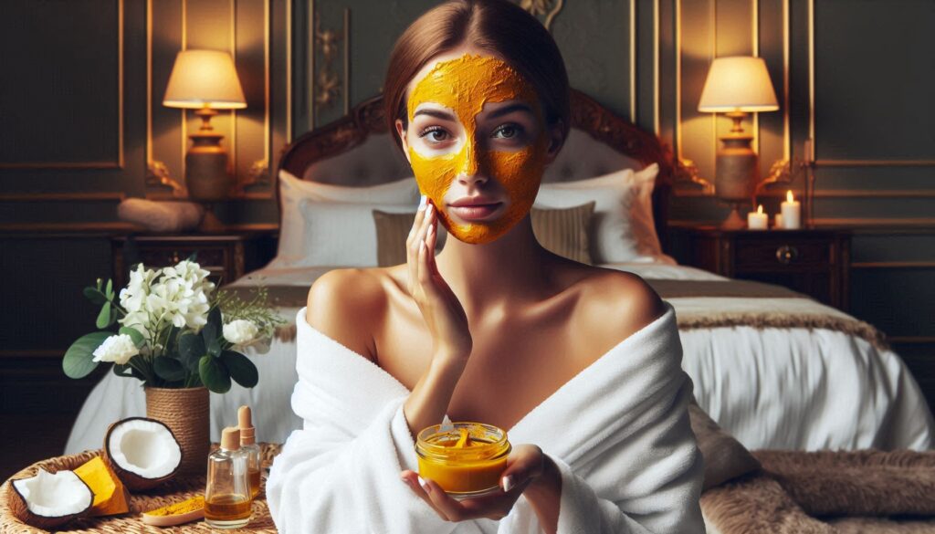 aloukika-face mask-turmeric-coconut oil-skin nourishing-de-taning mask